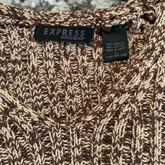 Express Light Brown Sweater Size Large - Picture 5 of 14